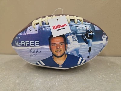 Pat McAfee Colts Indiana Blood Center Promo Wilson Fútbol NFL Oficial con etiquetas Foto 1 de 4