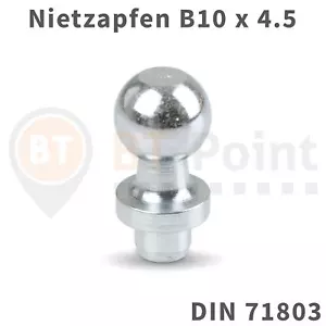 Nietzapfen B10mm x 4,5 DIN71803 Kugelkopf Kugel Zapfen Kopf Gasfeder Kugelzapfen - Picture 1 of 4