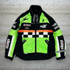 Chaqueta De Colección Castle X Motocross Racing Para Hombre M Verde Negro Naranja Cremallera Años 90 - Imagen 1 de 6