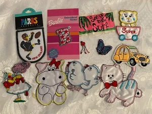 Vintage Clothing Embroidery Patch Applique Decals Child Barbie Golf Car Cat Kiwi - Picture 1 of 4