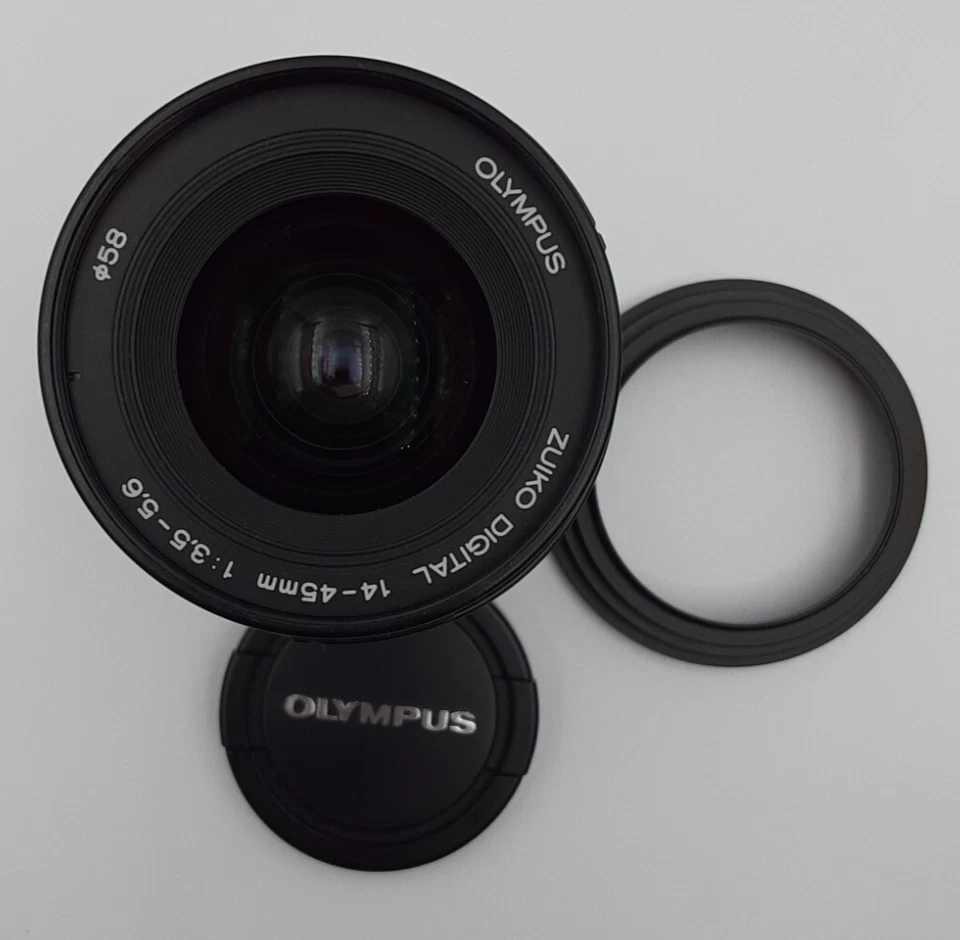 Olympus Zuiko Digital Lens 14-45mm 1: 3.5-5.6 W/ Step Up Rings 58mm-72mm Tested - Image 1 of 4