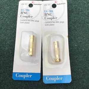RadioShack BNC Female To BNC Female Coupler 278-119 Gold Plated Set Of 2 - Picture 1 of 3