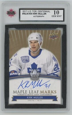 2017 UD Toronto Maple Leafs Centennial Kirk Muller Marks Auto #MLM-KM KSA 10 Gem - Image 1 of 2