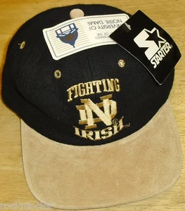 Notre Dame Mütze Vintage 90er (STARTER) STRAPBACK (WILDLEDERSCHEIN) NEU ETIKETT!! Last1 - Bild 1 von 4