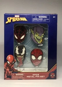 MARVEL Spiderman/Goblin/ Venom/Spiderman 4Piece Collector Pin Set With Lapel Pin - Picture 1 of 2