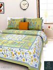 Indian Cotton Double Sanganeri Print Bed Sheet Bed Spread with 2 pillow cover