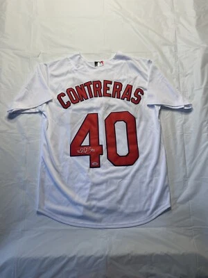 WILLSON CONTRERAS SIGNED AUTOGRAPH ST LOUIS CARDINALS JERSEY PROOF PSA/DNA COA - Image 1 of 4