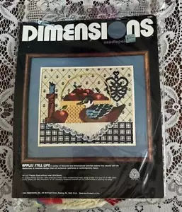 1984 Vintage Dimensions Needlepoint Kit #2254 "APPLES STILL LIFE" Country Home - Bild 1 von 3