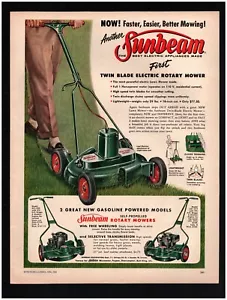 1956 SUNBEAM Rotary Lawnmower Original Print Ad ~ Free Ship ~ lawn mower - Picture 1 of 1