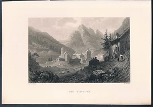 GRABADO EL SIMPLON C1832 H GASTENEAU - ENCONTRAR E - BYRON - Imagen 1 de 1