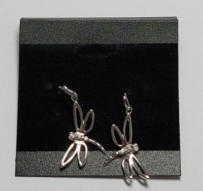 Pendientes Gancho Libélula, Plata 925, Chapado en Rodio, Circonita cúbica (STE00223) Foto 1 de 2