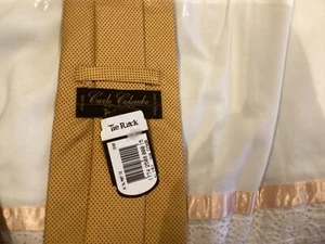 Carlo Colombo mens gold silk tie - Picture 1 of 3