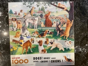VTG Springbok "Dogs, Dogs, Dogs!” Puzzle 1000 Pieces (Chiens!) COMPLETE! - Picture 1 of 5