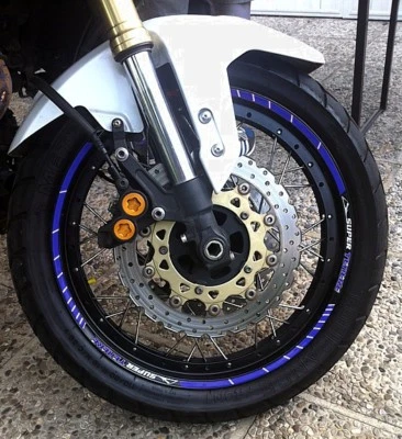 Синие клейкие полоски круги 17-19 дюймов совместимы с Yamaha Super Tenere - Изображение 1 из 3