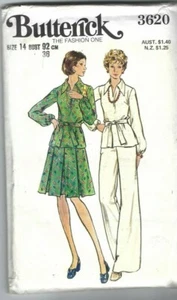 Butterick Sewing Pattern 3620, Vintage Top, Skirt, Pants & Belt, Size 14, Uncut - Picture 1 of 2