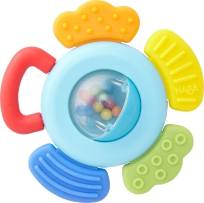 HABA Clutching Toy Blossom - Plastic Rattle with 4 Teething Elements - Image 1 of 2