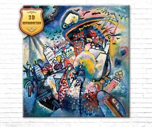 Wassily Kandinsky Moscow Red 3D Effects Texture Gel Handmade Ready to hang - Picture 1 of 17