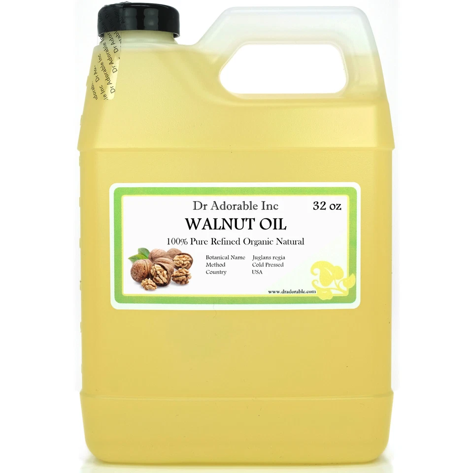 32 Oz Walnut Oil 100% Pure Organic Cold Pressed Best Fresh Multi Purpose - Image 1 of 4