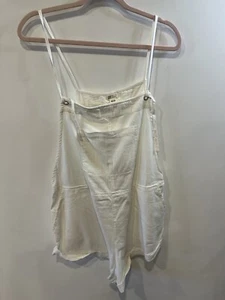 BILLABONG SHORTS OVERALLS WOMENS SIXE XL WHITE NWT JUMPER SUMMER BOHO STREETWEAR - Picture 1 of 11