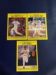 1991 Fleer Update #U29 U33 U34 Stubbs, Dante Bichette, Randolph Lot 3 Brewers