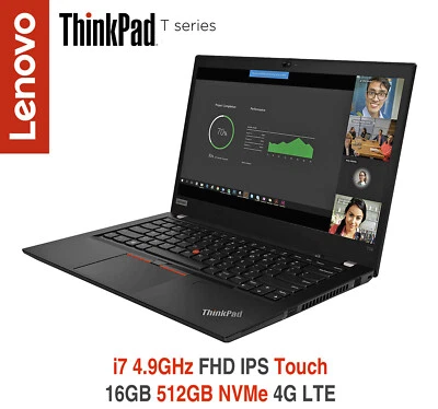 ThinkPad T14 i7 4.9GHz FHD IPS Touch 16GB 512GB 4G IR BL FPR Premier Warranty - Image 1 of 4