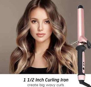 Curling Tongs, Curling Wand 38mm Hair Curler Large Barrel Curling for Long Hair - Picture 1 of 5