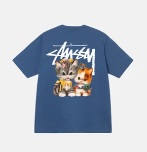 Stussy Kittens T-shirt - Midnight Navy - Picture 1 of 2