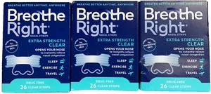 78 Breathe Right NASENSTREIFEN EXTRA STARK KLARE EMPFINDLICHE HAUT (3 x 26 CT) - Bild 1 von 1