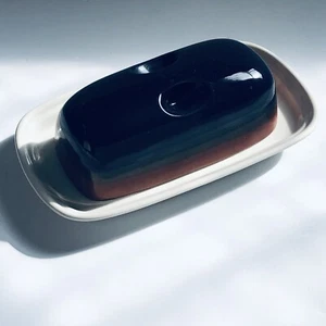 Vintage Mikasa Potters Art Fire Song Ben Seibel Design Japan Butter Dish And Lid - Picture 1 of 16