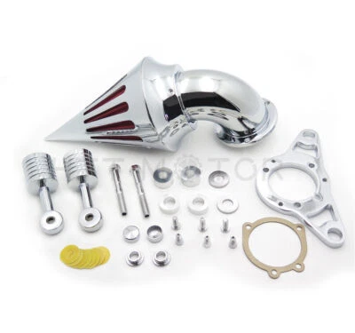 Filtro de filtro de aire para Harley Softail Fat Boy Dyna Street Bob Wide Glide cromado Foto 1 de 4
