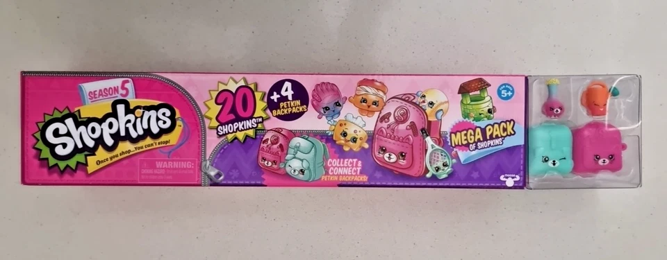 SHOPKINS Season 5 MEGA PACK 20 Shopkins + 4 petkin backpacks & Collector's Guide - image 1 of 4