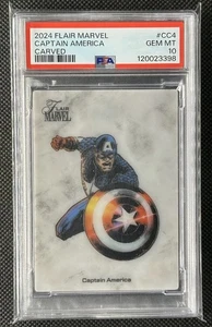 2023 2024 Upper Deck Marvel Flair Captain America Carved #CC4 PSA 10 - Picture 1 of 2