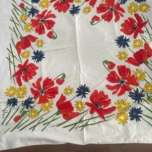 Lebendige Blumen Tischdecke mit roten und gelben Blüten von Vera - Bild 1 von 3