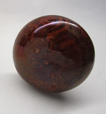 Perilla de puerta de porcelana vintage de mármol marrón con remolino de 2" Foto 1 de 4