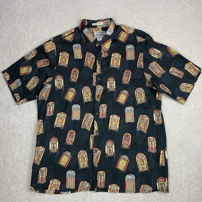 Vintage Reyn Spooner Hawaiian Shirt Mens Large Jukebox Print Egyptian Cotton - Image 1 of 4