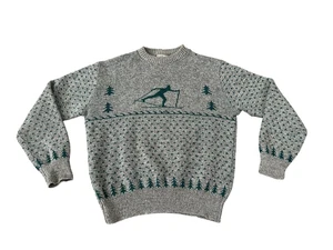 Vintage 90s LL Bean Nordic Ski Wool Knit Sweater USA Made Medium Vintage - Bild 1 von 6