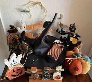 Halloween Deko ca. 9/10 Teile meist Holz, teilweise Stoff. Sehr Unikat - Bild 1 von 9
