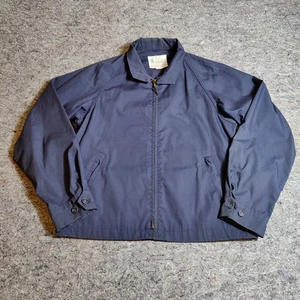 Vintage 70s London Fog Harrington Jacket Mens 40 R Navy Blue Talon Zipper Coat - Picture 1 of 10