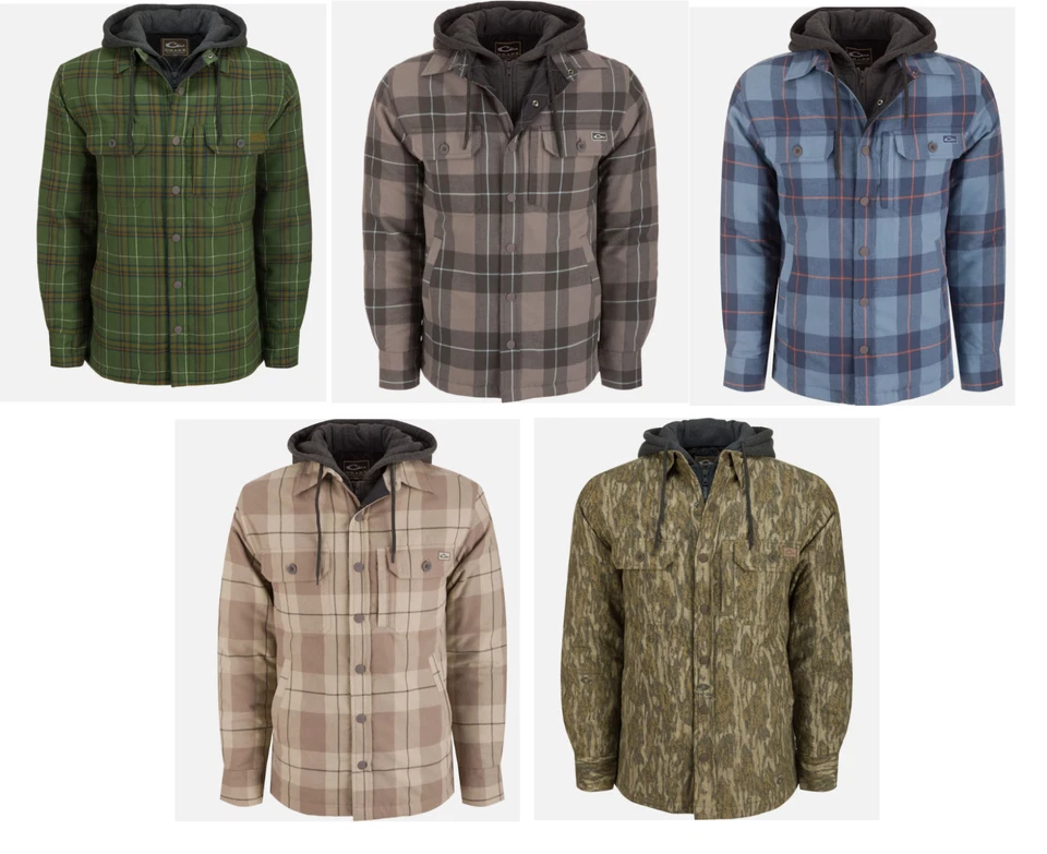 DRAKE Men's Campfire Bottomland Flannel Hoodie DS1078 All Colors - Image 1 of 1