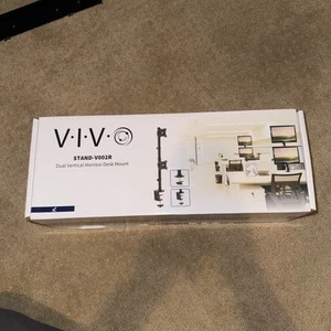 VIVO Dual Computer Monitor Desk Mount Stand, Vertical Array, 2 Screens up to 34" - Picture 1 of 1