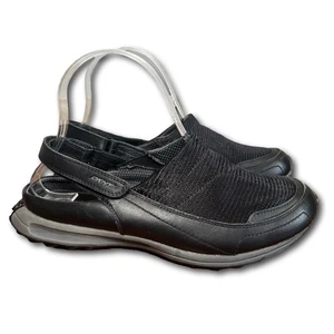 DKNY Ladies Mules Slip On Heel Strap Shoes Black Leather Mesh Woman’s US Size 7 - Picture 1 of 12
