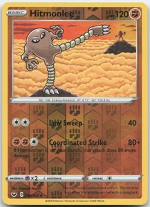Hitmonlee 094/202 Holograma Inverso SWSH01: Juego Base de Espada y Escudo Tarjeta Pokémon Casi Nuevo - Imagen 1 de 1