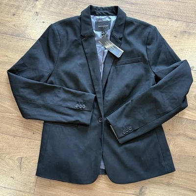 Banana Republic New Blazer Black Jacket One Button Stretch Pockets Career Sz 8 - Image 1 of 4