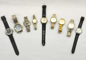 9 Watch Lot Timex Q Helbros Invincible Armitron Oleg Cassini Vintage & Modern - Picture 1 of 12