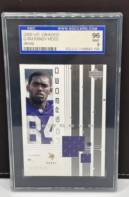 2000 Randy Moss Upper Deck UnGraded Jerseys Card - SGC 9 Vikings - Image 1 of 4