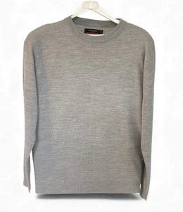 Pierre Cardin Paris Lightweight Jumper Men Sz M Logo Acrylic Knit Long Slv Grey - Picture 1 of 11