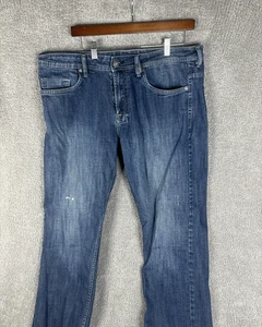 Pantalones de mezclilla elásticos rectos básicos Buffalo David Bitton para hombre 36x30 azul conducido X - Imagen 1 de 14
