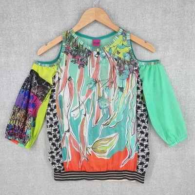 Save The Queen Топ женщин маленький цветочный холодные плечи Италии искусства печати богемное блузка - Изображение 1 из 4