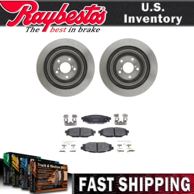 Kit de rotores de freno traseros pastillas de freno de cerámica y herrajes para Subaru Legacy 2005-2009 Foto 1 de 4