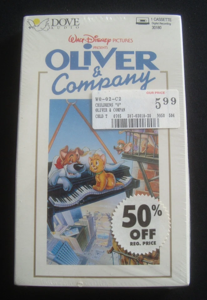 DISNEY OLIVER & COMPANY Cassette Tape 1988 Bette Midler Billy Joel Sealed - Image 1 of 2